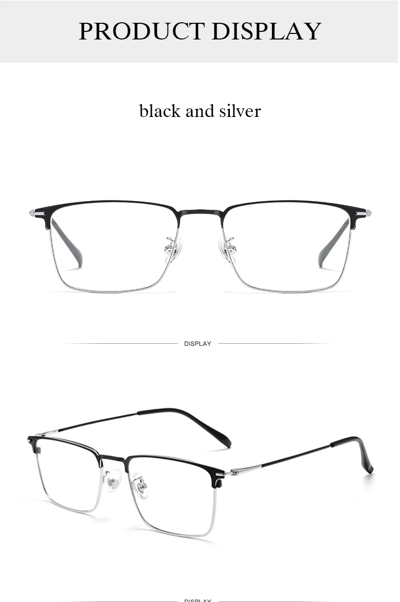 New Men Glasses Frame 2 Styles Full Rim and Half Rimless Optical Eyeglasses with Recipe for Man Prescription Spectacles Eyewear