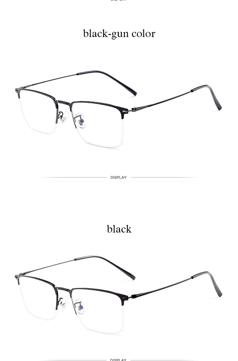 New Men Glasses Frame 2 Styles Full Rim and Half Rimless Optical Eyeglasses with Recipe for Man Prescription Spectacles Eyewear