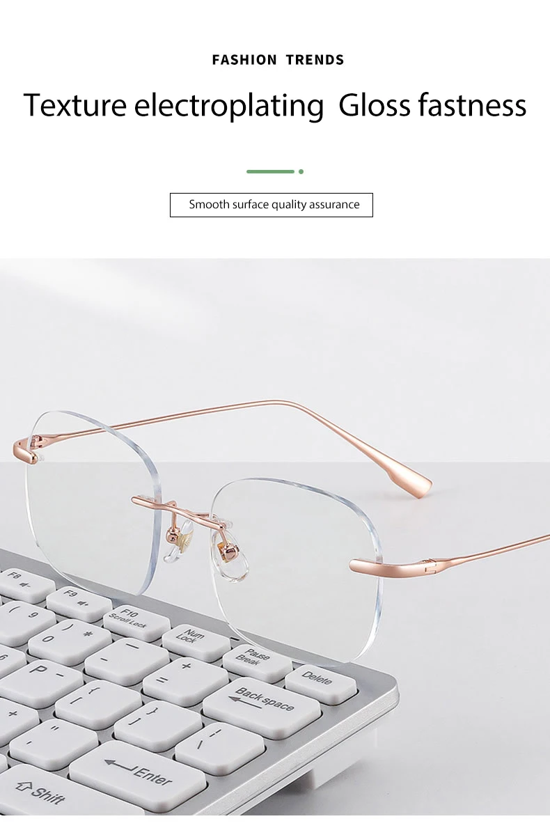 Pure Titanium Customized Lenses Shapes Rimless Glasses Frame Man Optical Prescription Men Business Style Eyeglasses 99219