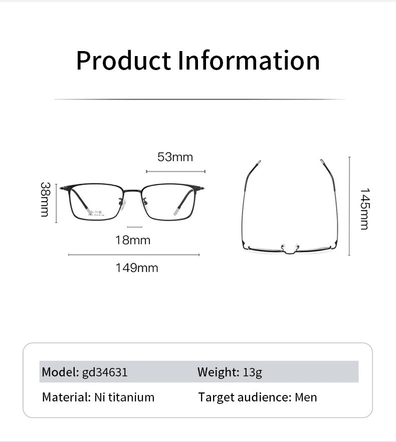 Xbora New Optical Glasses Frame Men's Ultra light TR90 Glasses Frame Women's Elastic Temples Square Prescription Eyewear gd34631