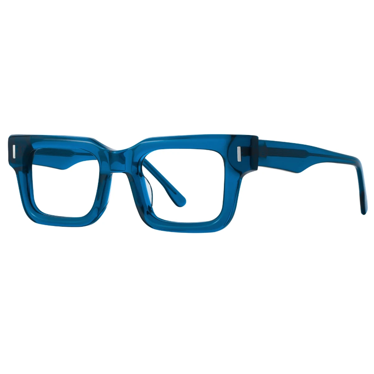 Fytoo Brand, Fashionable Classic, Full-Frame Dark Blue Rectangular Glasses, Suitable for Men and Women, Acetate Plate Material, Modern Color, Perfect for Any Occasion, Unique Fashionable Glasses, Street Photography, Holiday Party, Business Office