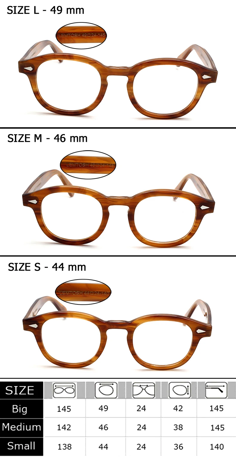 Johnny Depp Reading Glasses Man Lemtosh Readers Eyeglasses Women Brand Vintage Acetate Frame Presbyopic Diopter +1.0 +2.0 +3.0