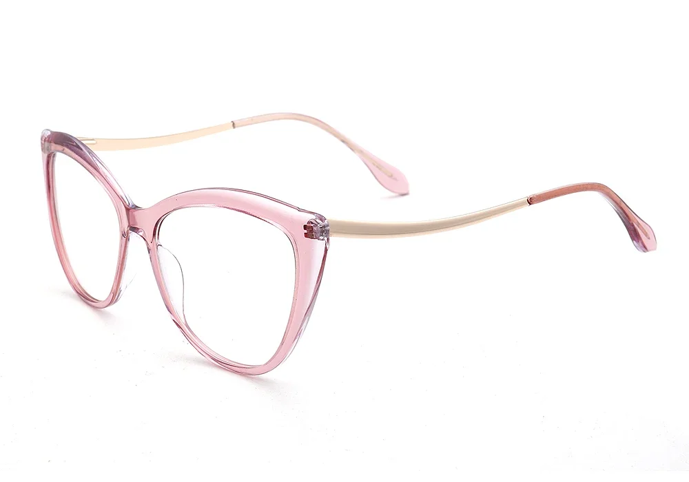 Women Cat Eye Glasses Optical Acetate Eyeglass Frame for Women Retro Eyeglasses Frame Purple Pink Green Red Prescription Eyewear