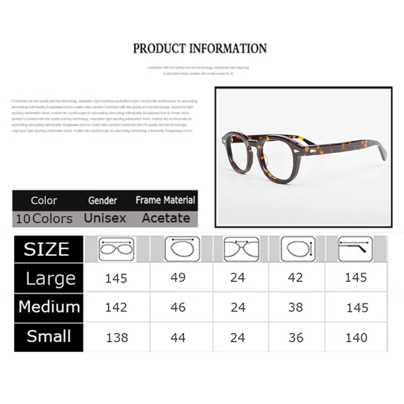 Men's Reading Glasses Johnny Depp Lemtosh Style Hyperopia Glasses Women Vintage Acetate Frame +1.0 +1.5 +2.0 +2.5 +3.0 +3.5 +4.0