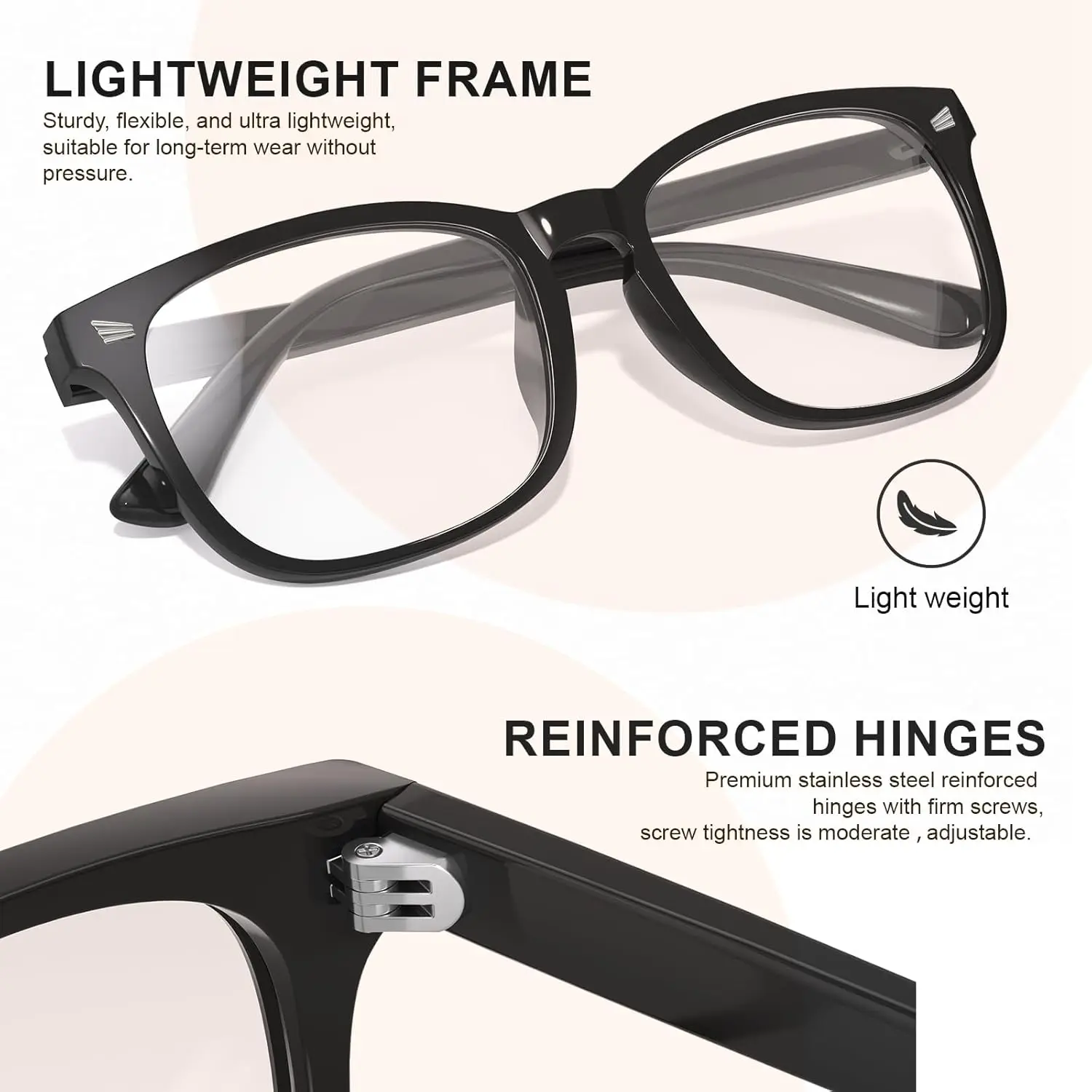 2025 Blue Light Blocking Glasses Square Nerd Matte Black Anti Ray Eyeglasses Computer Transparent Fashion Eyewear