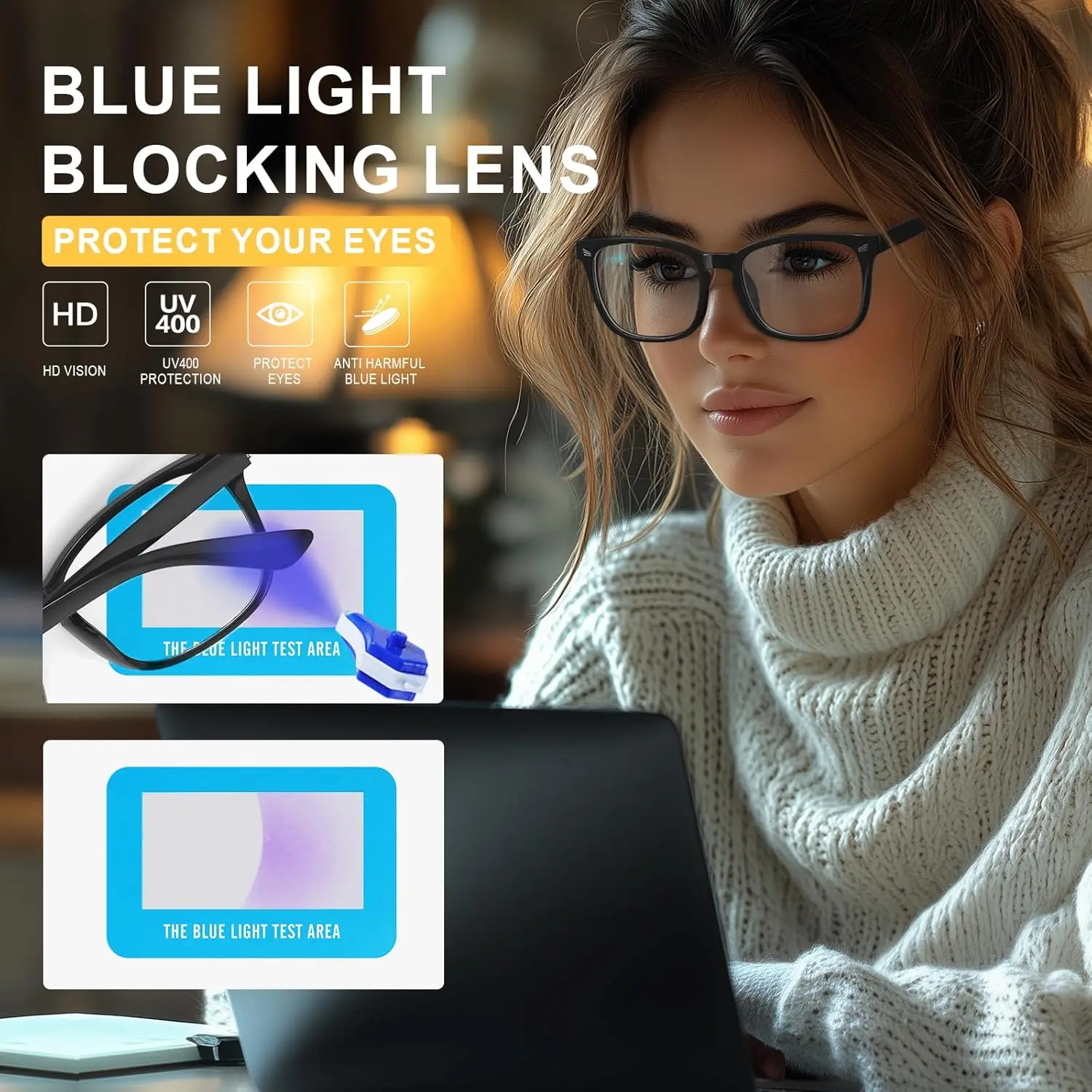 2025 Blue Light Blocking Glasses Square Nerd Matte Black Anti Ray Eyeglasses Computer Transparent Fashion Eyewear