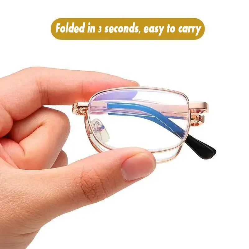 Foldable Reading Glasses Blue Light Blocking Presbyopic Glasses Women Men Anti-Glare Computer Eyeglasses Diopter From +1 To +4.0