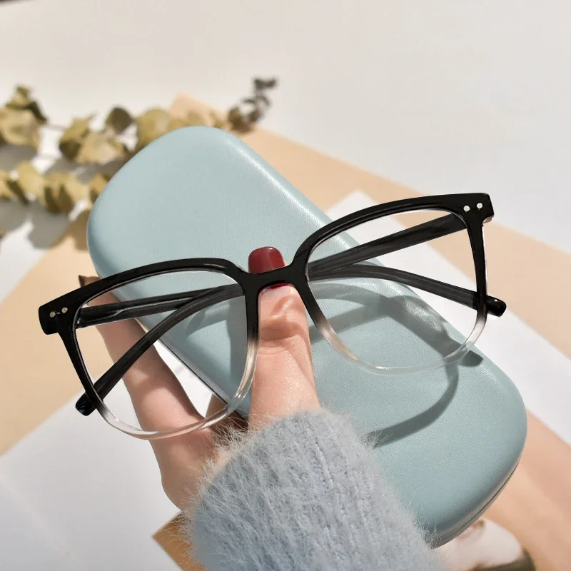 5pcs Oversized Plain Glass Spectacles for Men Women Transparent Square Blue Light Blocking Computer Glasses Fashion Accessories