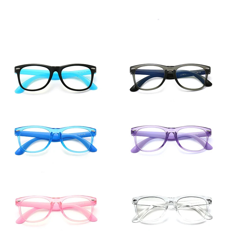 55197 Retro Square Blue Light Blocking Glasses for Girl Optical Glasses Frame Boy Anti Glare Computer Eyeglasses Child Uv400