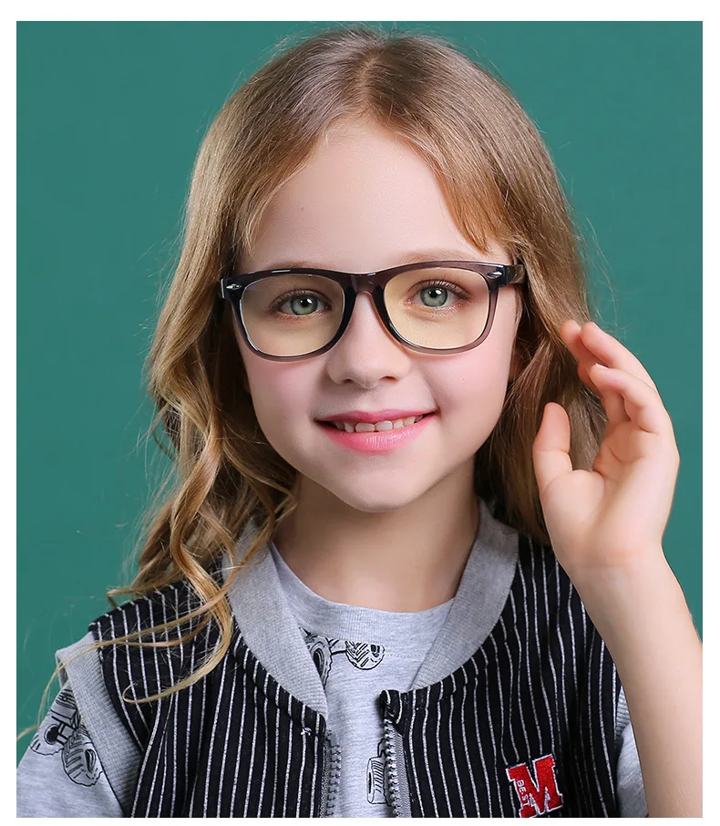 55197 Retro Square Blue Light Blocking Glasses for Girl Optical Glasses Frame Boy Anti Glare Computer Eyeglasses Child Uv400