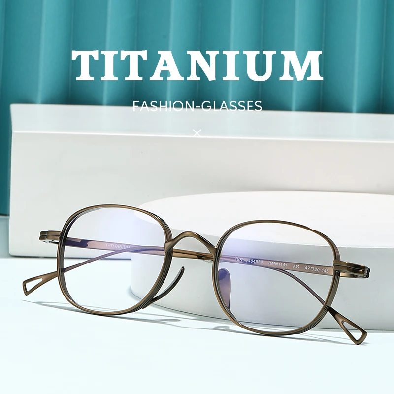 Japanese Pure Titanium Optical Glasses Frame For Men Retro Small Frame Myopia Eyeglasses Flat Spectacle prescription Frames 19K