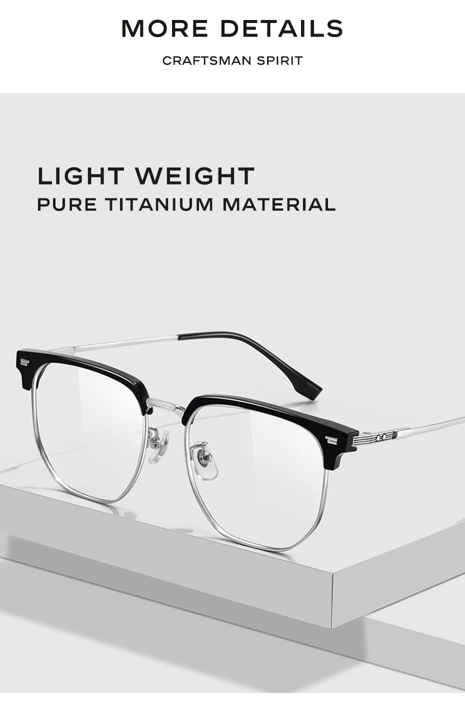 CAPONI 2025 New Glasses Men's Frame Pure Titanium Vintage Eyeglasses UV400 Protection Classic Brand Designer Spectacles J23604