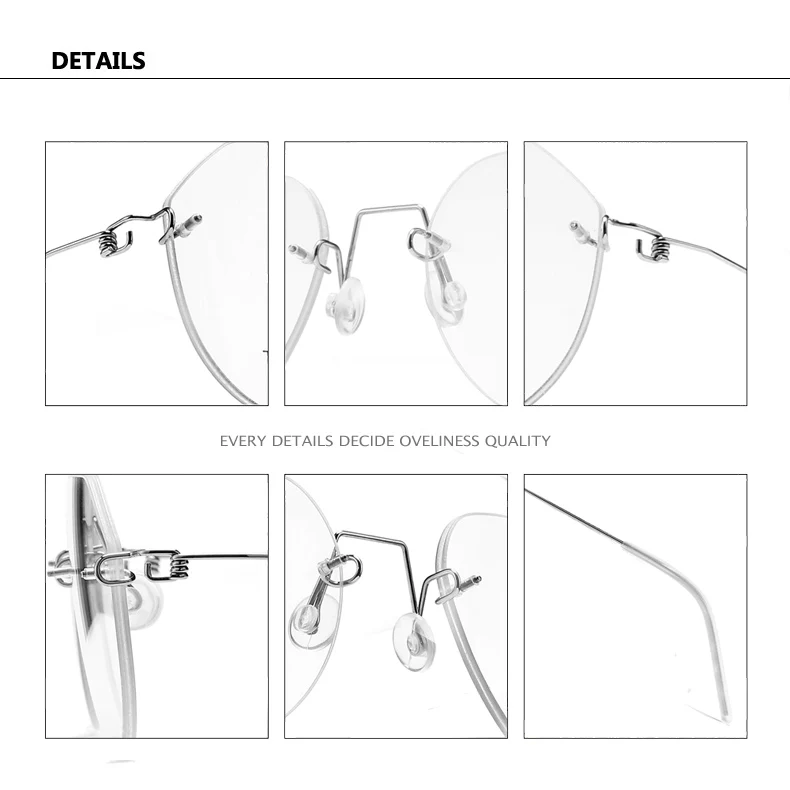 2020 Titanium Rimless Glasses Frame for Men women Prescription Eyeglasses Man Frameless Myopia Optical Frames Spectacles Eyewear