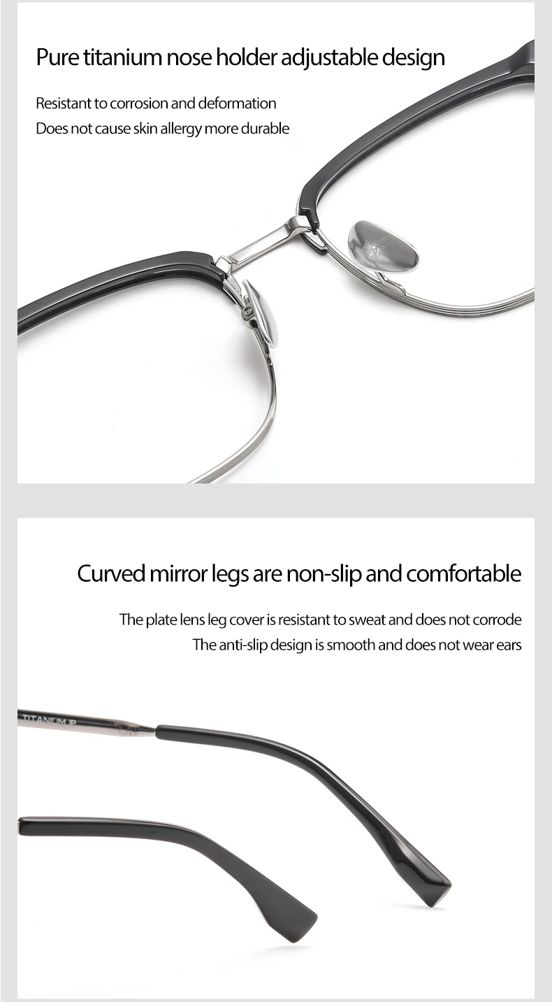 Pure Titanium Frame Glasses Full Rim Eye Glasses Spring Hinges Men Style Shortsighted Spectacles New Arrival Glasses