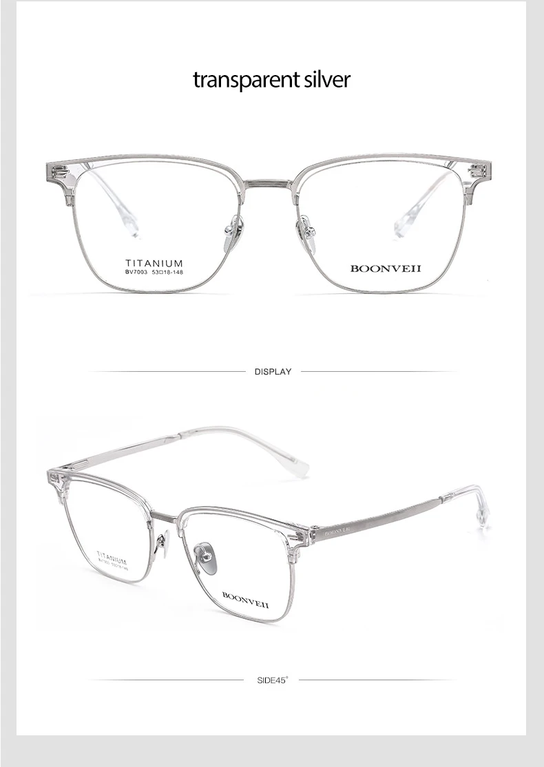 Pure Titanium Frame Glasses Full Rim Eye Glasses Spring Hinges Men Style Shortsighted Spectacles New Arrival Glasses