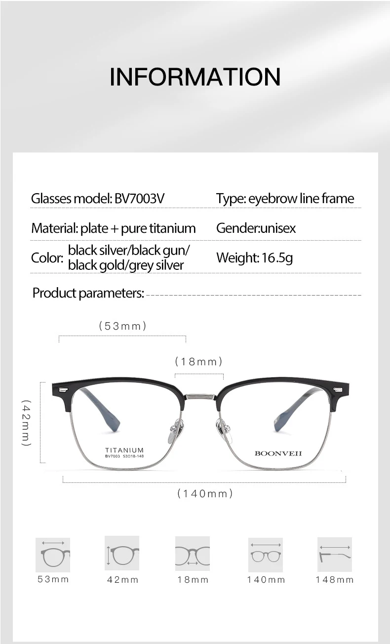 Pure Titanium Frame Glasses Full Rim Eye Glasses Spring Hinges Men Style Shortsighted Spectacles New Arrival Glasses