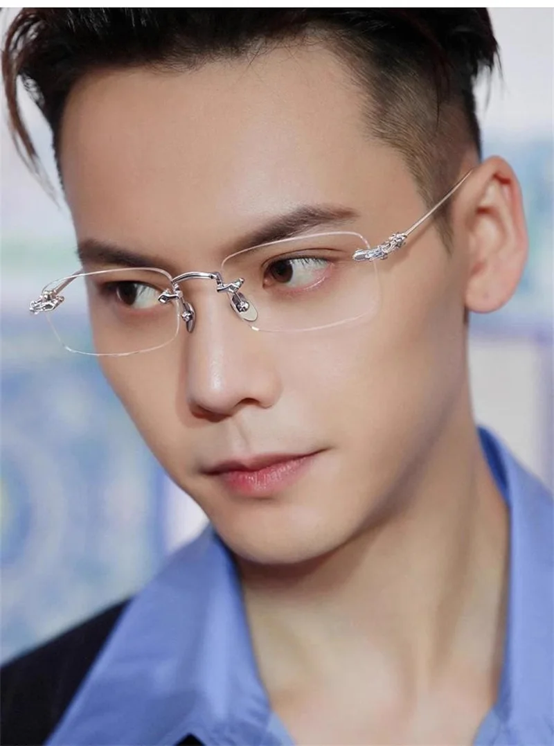 Eyeluyan Rimless Glasses Men and Women Pure Titanium Square Eyeglasses Optical Frame Frameless Spectacle High quality