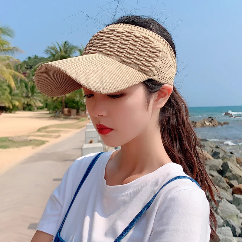 Women Ponytail Baseball Cap Outdoor Sports Cycling Anti-UV Sun Hats Hollow Out Breathable Empty Top Hat Summer Beach Caps