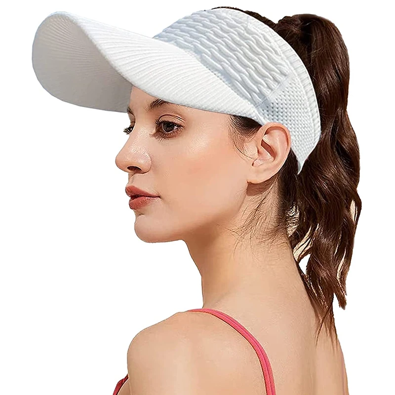 Women Ponytail Baseball Cap Outdoor Sports Cycling Anti-UV Sun Hats Hollow Out Breathable Empty Top Hat Summer Beach Caps