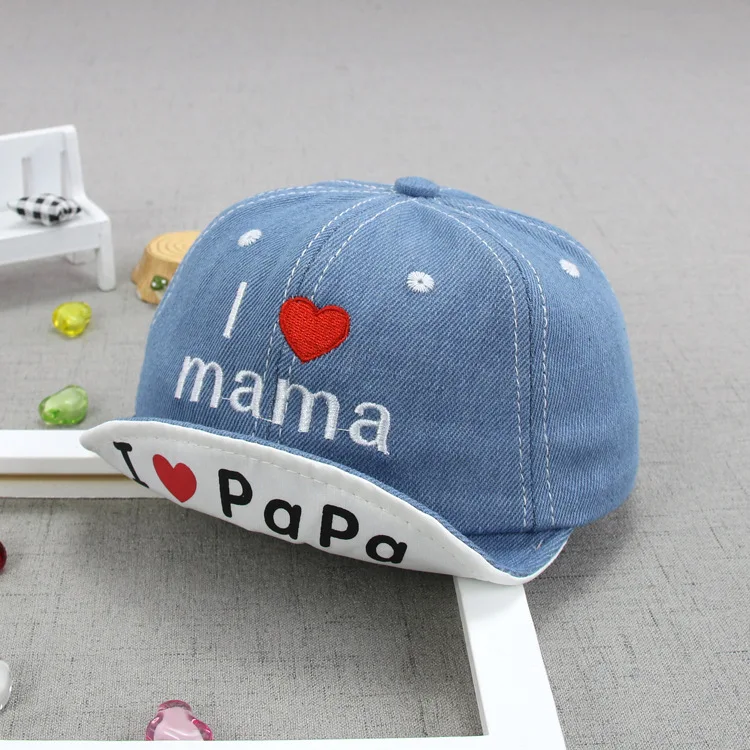 Baby Denim Baseball Cap New Spring Cute Embroidered Letter Solid Sunhat Boys Girls Cotton Snapback Caps Kids Hip Hop Fishing Hat