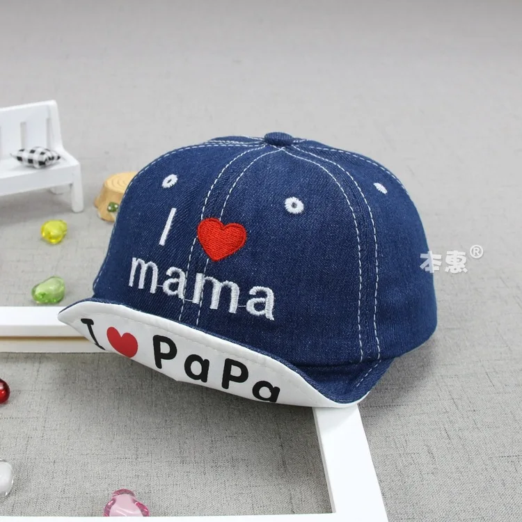 Baby Denim Baseball Cap New Spring Cute Embroidered Letter Solid Sunhat Boys Girls Cotton Snapback Caps Kids Hip Hop Fishing Hat