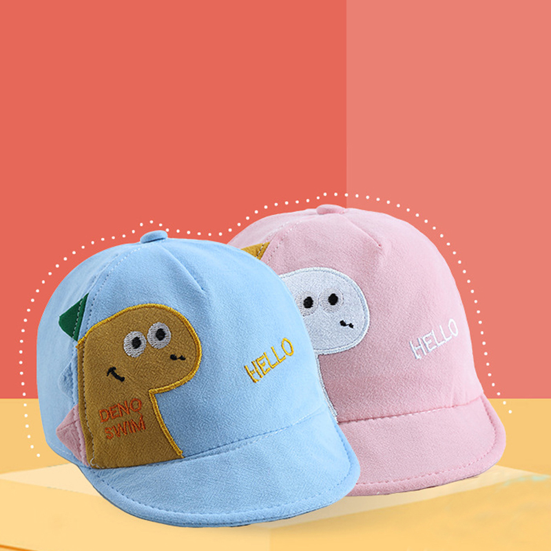 Pudcoco Kids Boys Girls Baseball Hats Cartoon Animal Pattern Peaked Cap Sun Protection Cap Sunscreen Sun Visor Hat 1-4T