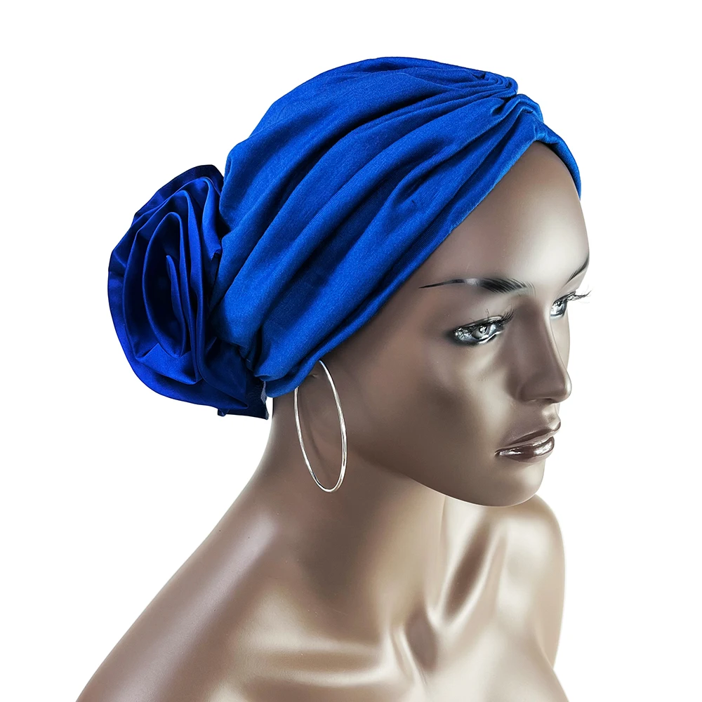 Stretch Bandana Head Wrap Satin Floral Women Party Turban Headwear Cap Hair Accessories