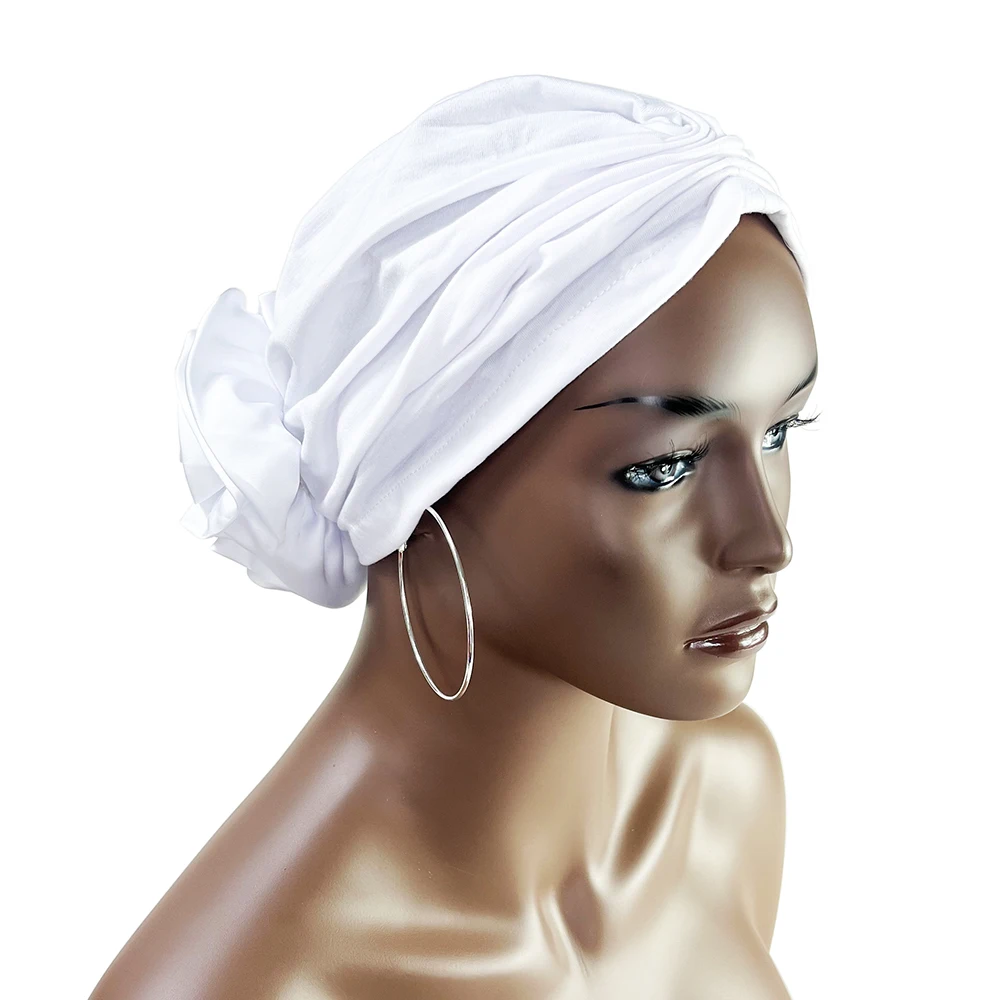 Stretch Bandana Head Wrap Satin Floral Women Party Turban Headwear Cap Hair Accessories