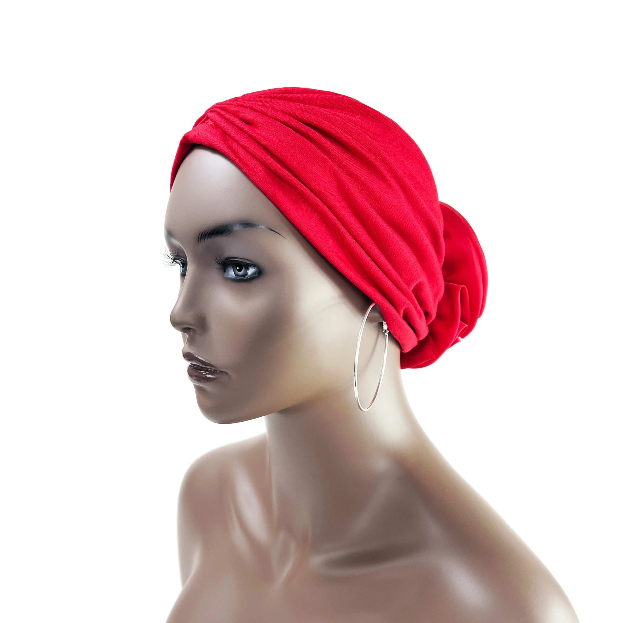 Stretch Bandana Head Wrap Satin Floral Women Party Turban Headwear Cap Hair Accessories