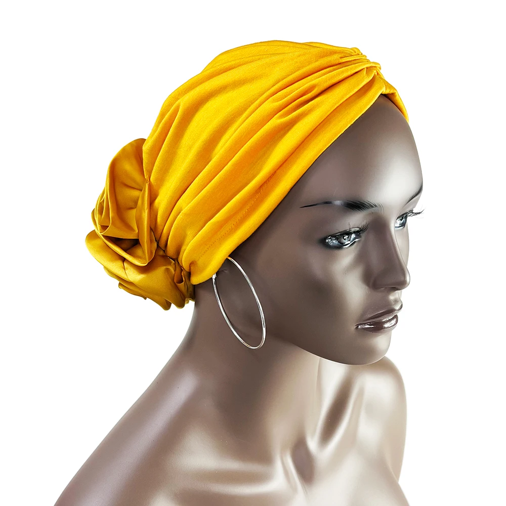 Stretch Bandana Head Wrap Satin Floral Women Party Turban Headwear Cap Hair Accessories