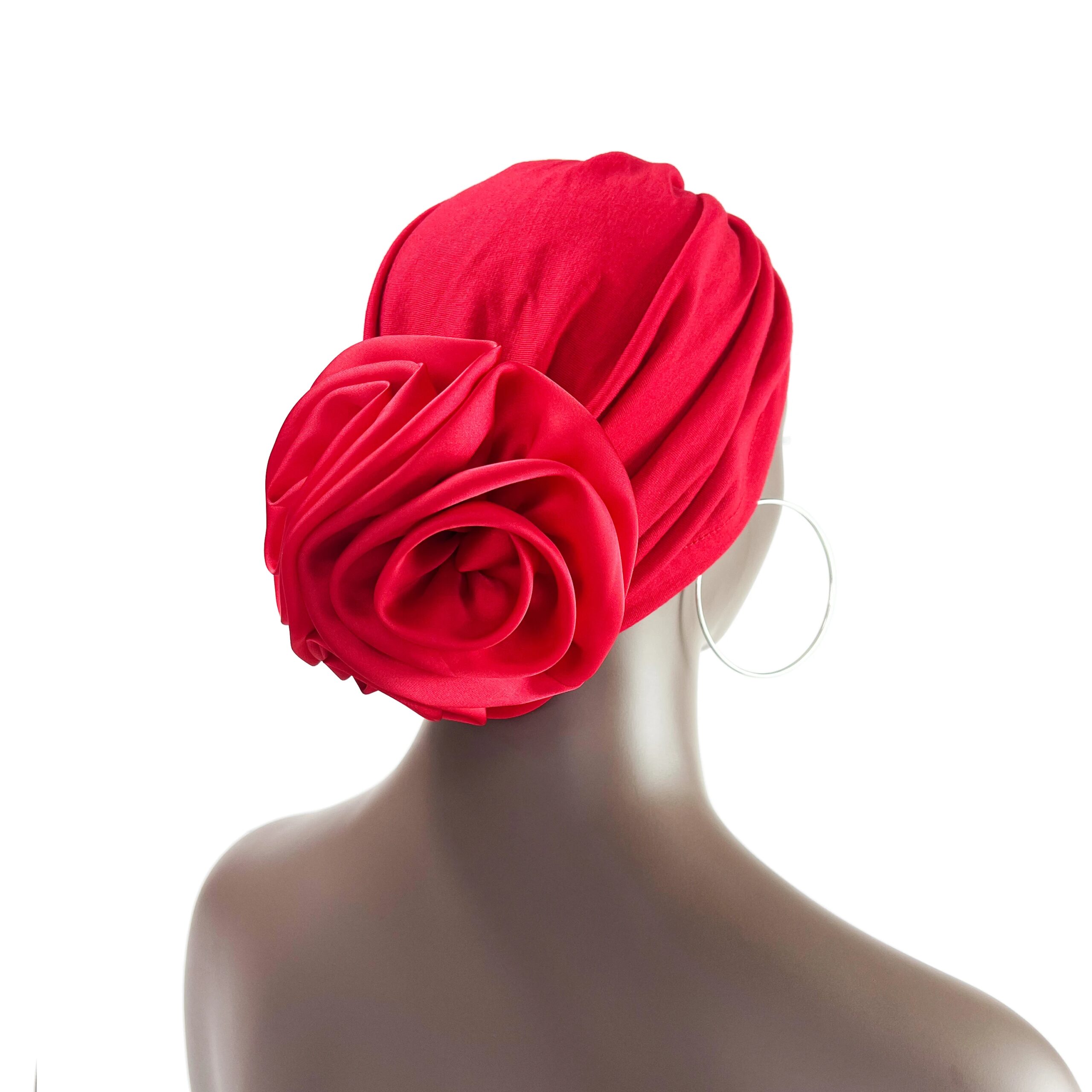 Stretch Bandana Head Wrap Satin Floral Women Party Turban Headwear Cap Hair Accessories