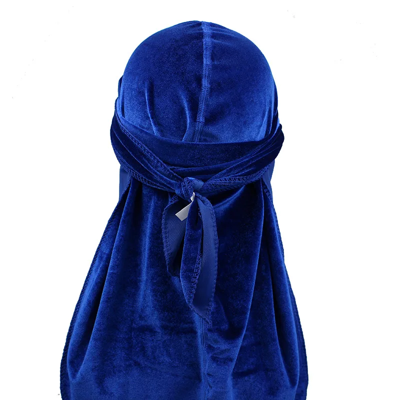 New Unisex Long Tail Velvet Breathable Durag Doo Rag Pirate Turban Hat hairband Bandanas Headwear Headwrap