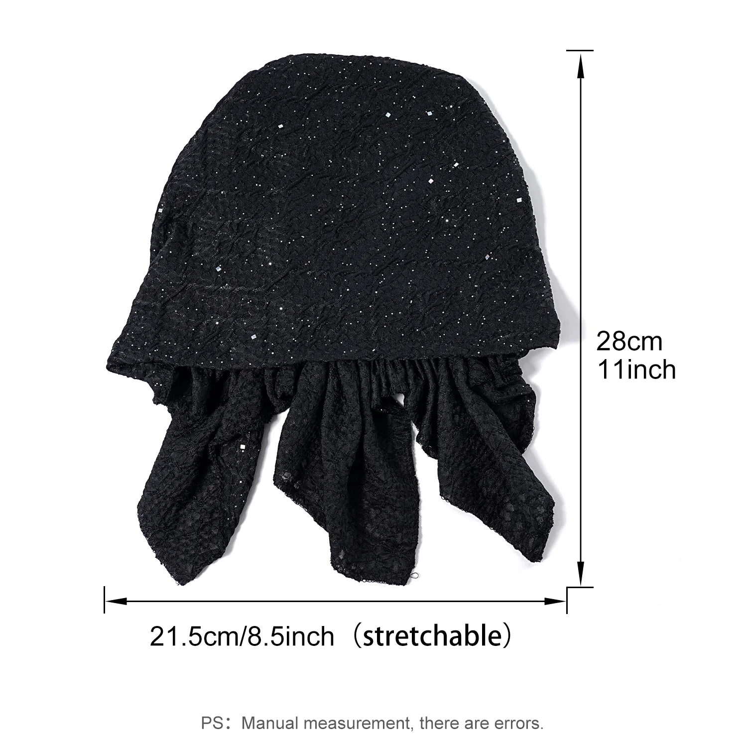 New Muslim Sequin Elasticity Headscarf Turban Women India Head Wrap Hats Cancer Bandanas Hair Accessories Chemo Beanies Caps