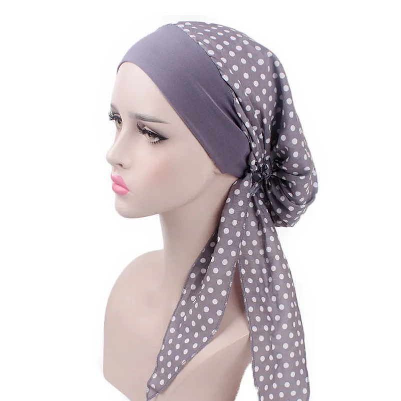 Muslim Women Cotton Turban Hat Scarves Pre-Tied Cancer Chemo Chemotherapy Bandana Headwear Headwrap Hair Loss Accessories