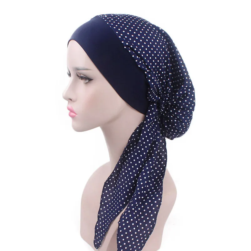 Muslim Women Cotton Turban Hat Scarves Pre-Tied Cancer Chemo Chemotherapy Bandana Headwear Headwrap Hair Loss Accessories