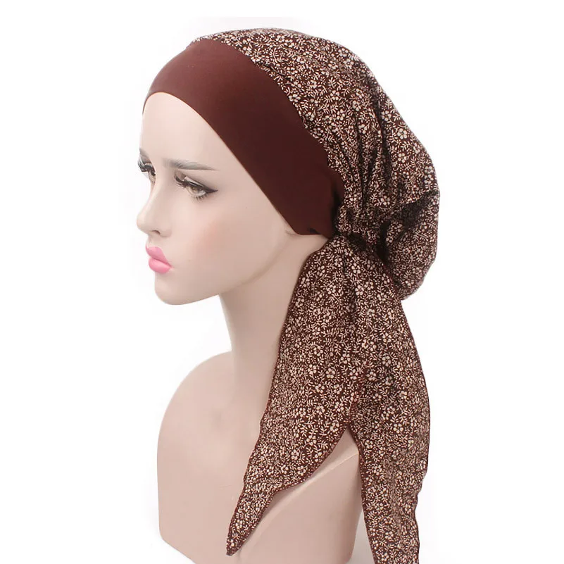 Muslim Women Cotton Turban Hat Scarves Pre-Tied Cancer Chemo Chemotherapy Bandana Headwear Headwrap Hair Loss Accessories