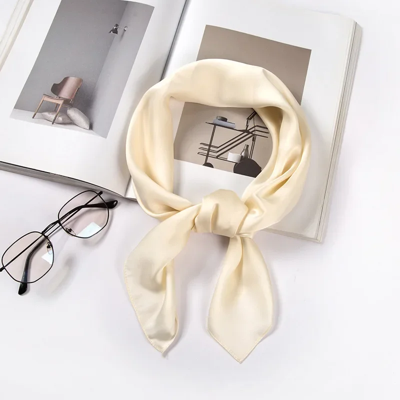 Satin Scarf Women 70cm Solid Color Smooth surface Head Scarves Square Fashion Neck Accessories For Ladies Bag Scarf Wholesale