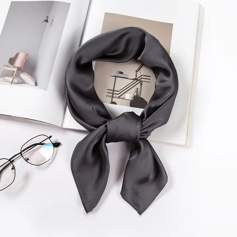 Satin Scarf Women 70cm Solid Color Smooth surface Head Scarves Square Fashion Neck Accessories For Ladies Bag Scarf Wholesale