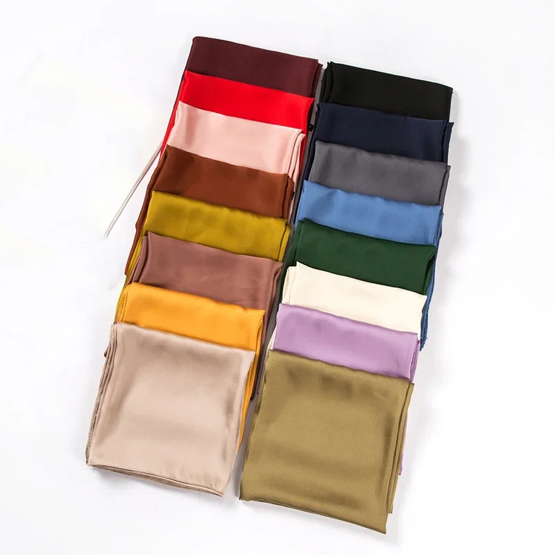 Satin Scarf Women 70cm Solid Color Smooth surface Head Scarves Square Fashion Neck Accessories For Ladies Bag Scarf Wholesale