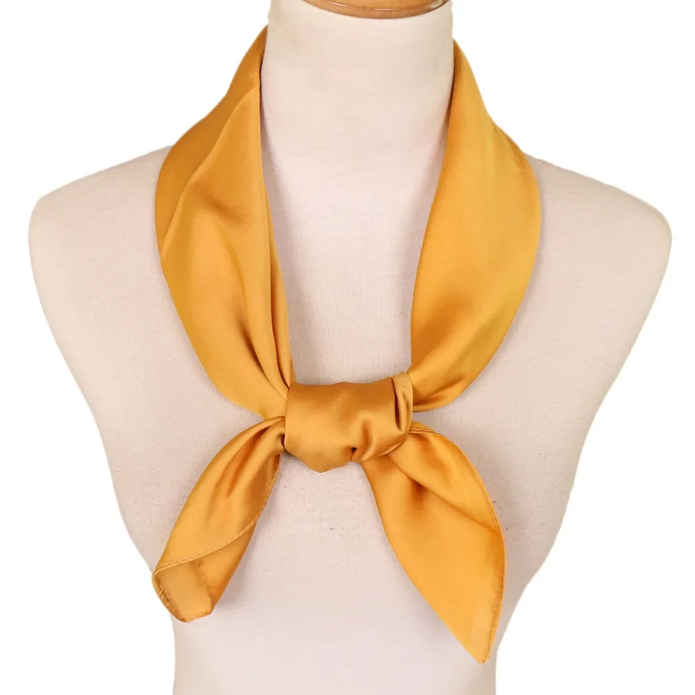 Satin Scarf Women 70cm Solid Color Smooth surface Head Scarves Square Fashion Neck Accessories For Ladies Bag Scarf Wholesale