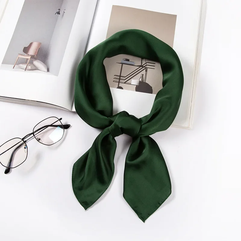 Satin Scarf Women 70cm Solid Color Smooth surface Head Scarves Square Fashion Neck Accessories For Ladies Bag Scarf Wholesale