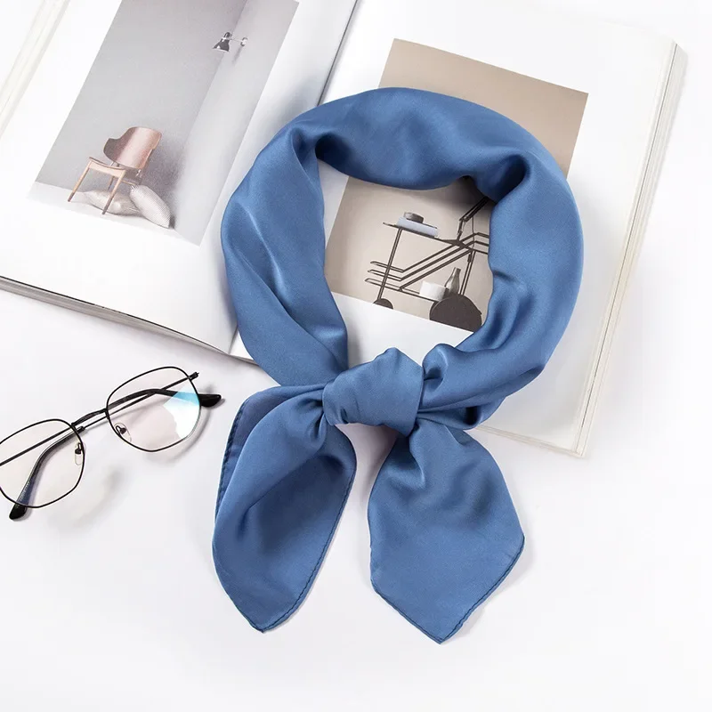 Satin Scarf Women 70cm Solid Color Smooth surface Head Scarves Square Fashion Neck Accessories For Ladies Bag Scarf Wholesale