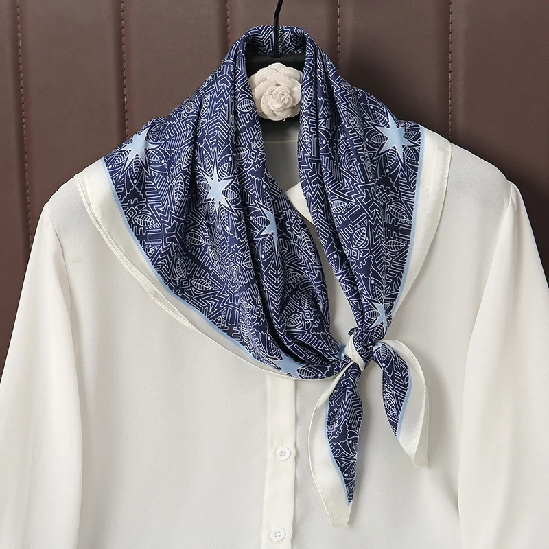 70x70cm 2023 Fashion Luxury Women Satin Silk Shawl Square Scarf Tie Wraps Neckerchief Scarves Lady Headband Bandana Foulard