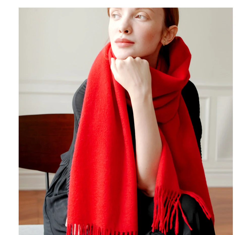 Solidlove Wool Winter Scarf Women Scarves Adult Scarves for ladies 100% Wool scarf women Fashion Cashmere Poncho Wrap