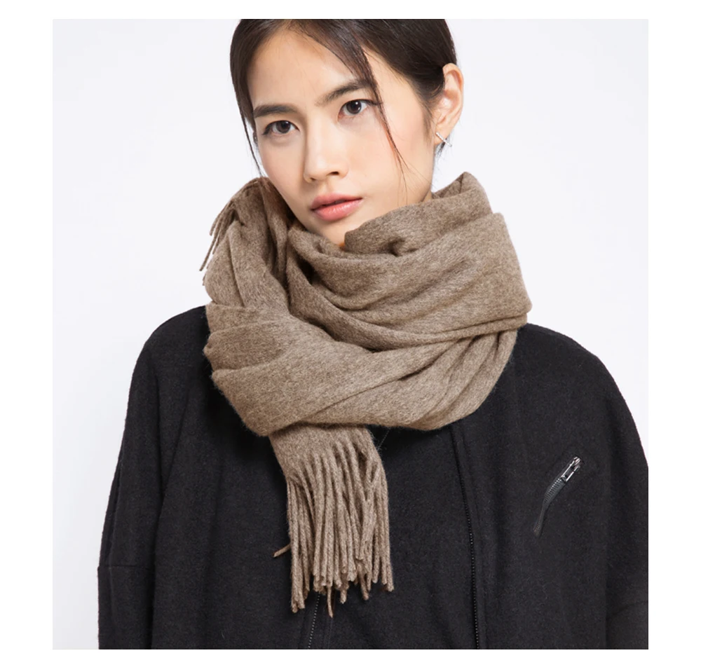 Solidlove Wool Winter Scarf Women Scarves Adult Scarves for ladies 100% Wool scarf women Fashion Cashmere Poncho Wrap