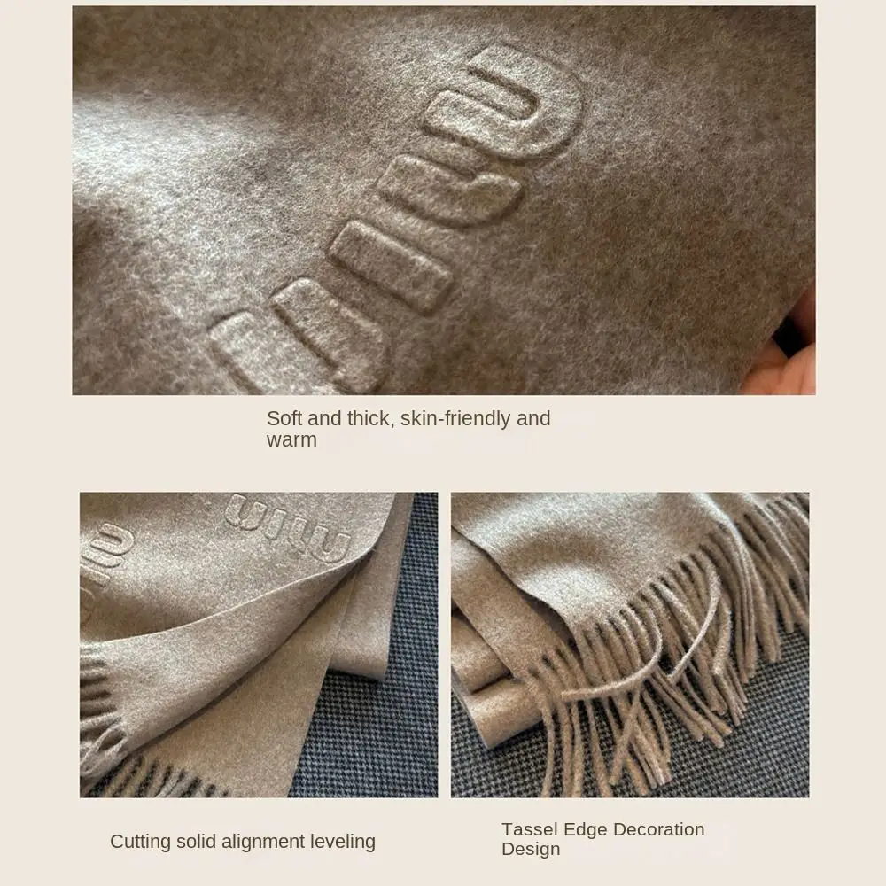 New Autumn Winter Wool Scarf Long Thickned Cashmere Scarves Letter Pattern Tassel Warm Scarves