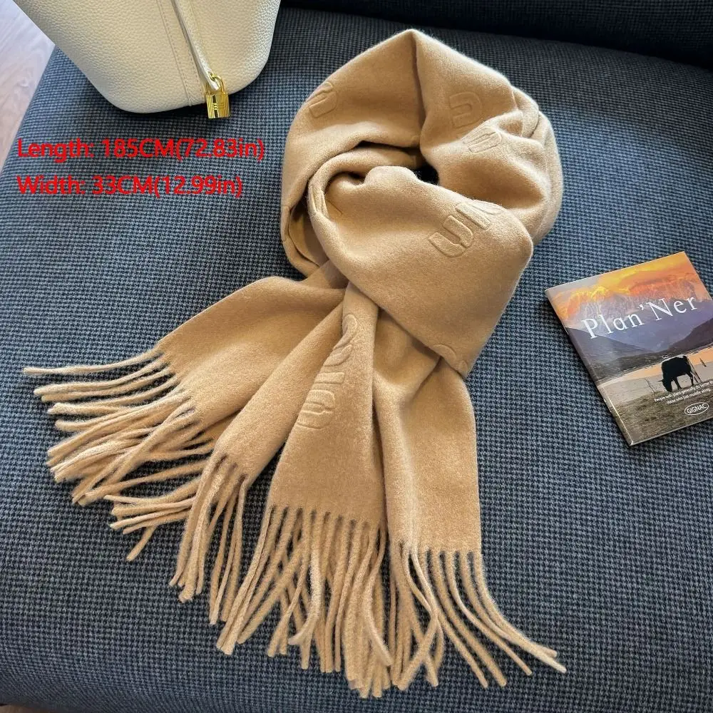 New Autumn Winter Wool Scarf Long Thickned Cashmere Scarves Letter Pattern Tassel Warm Scarves