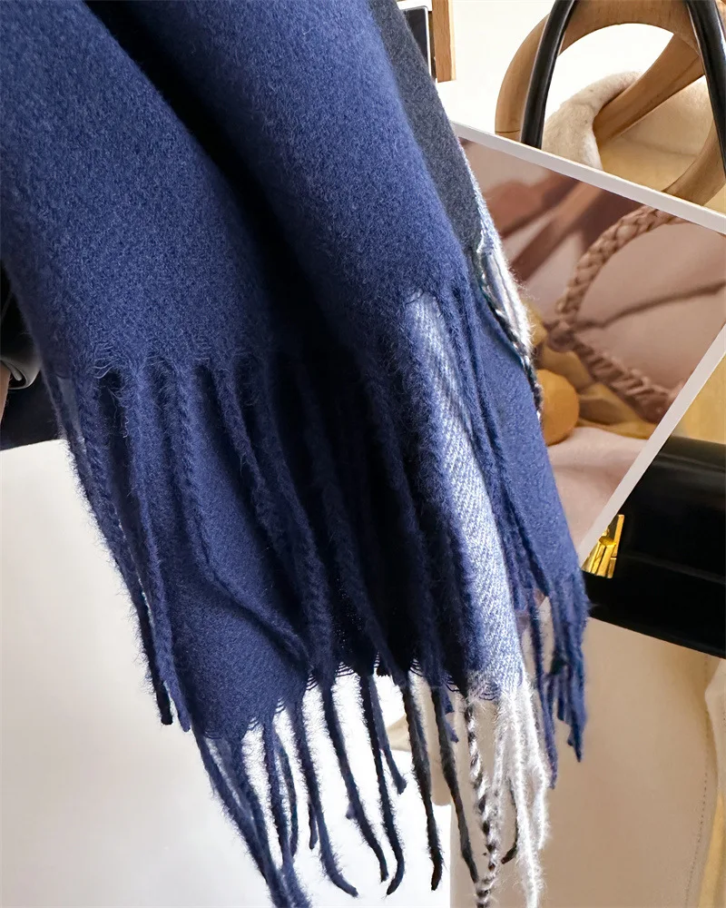 New Luxury Brand Women Cashmere Scarves Lady Winter Warm Soft Pashmina Shawls Wraps Female Plaid Knitted Long Scarf for Women