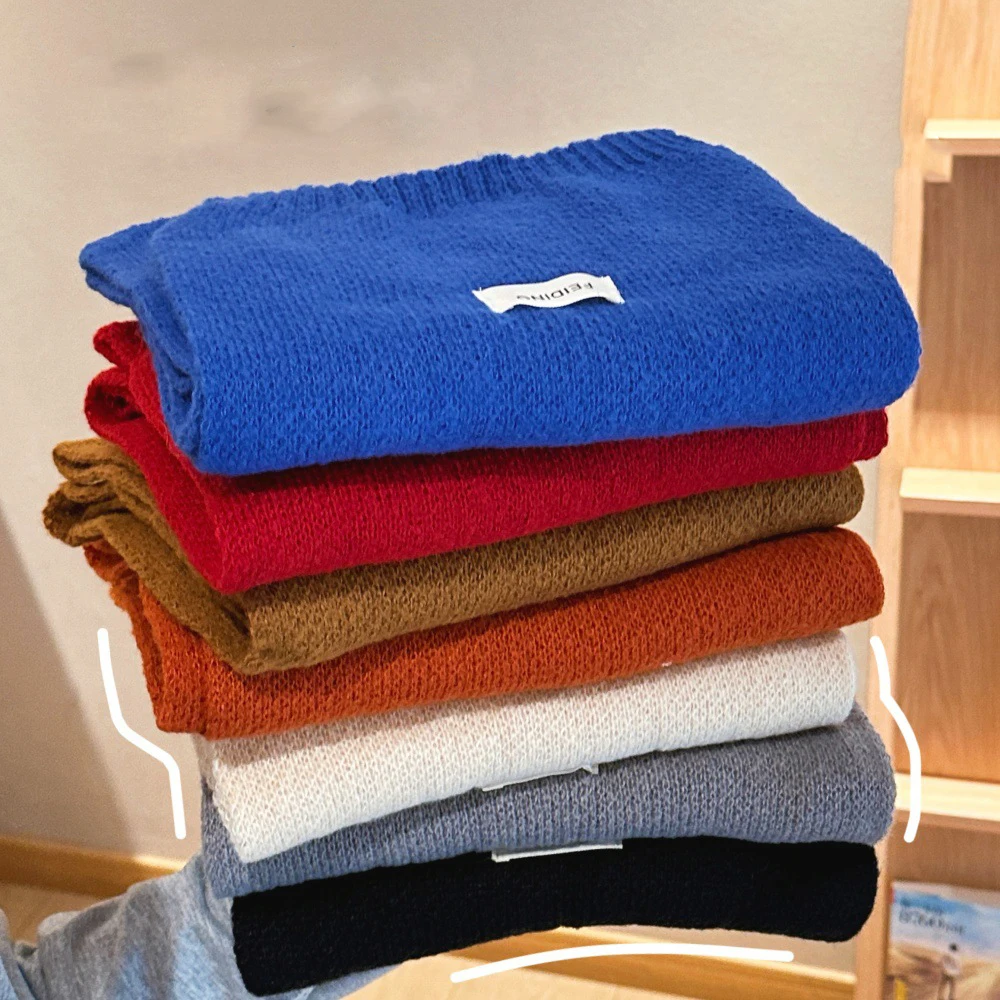 Winter Wool Scarf Men Women Autumn Solid Color Cashmere Scarf Classic Couple Muffler Simple Warm Versatile Kintted Scarf