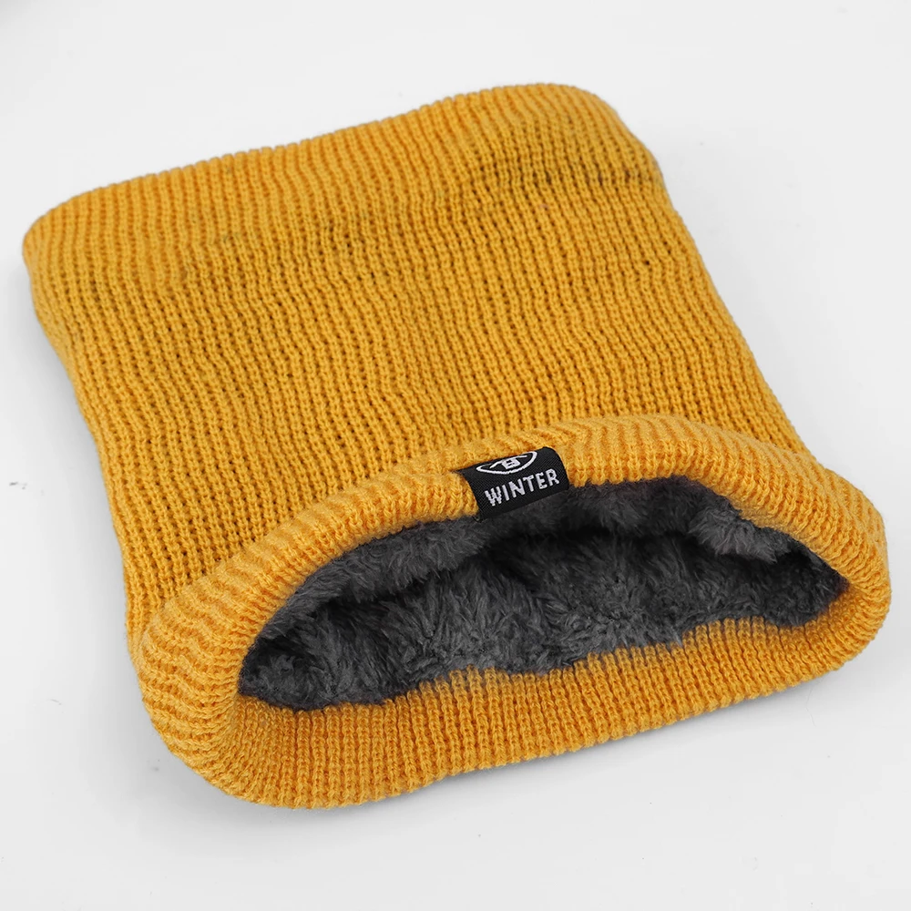 Solid Winter Plush Muffler Woolen Knitting for Women Fleece Ring Bandana Scarf Neck Warmer Buff Thick Cashmere Headband Ski Mask